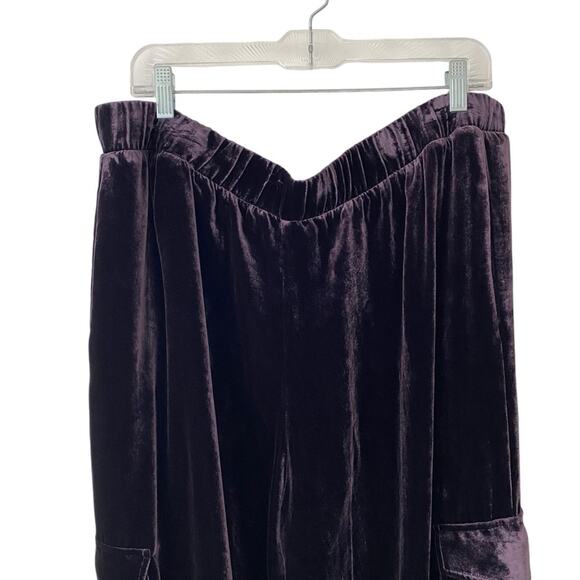 Johnny Was NWTs Zatima Purple Silk Cargo Pants Wide Leg size PXL petite XL - Picture 8 of 9